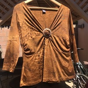 hip brown crinkle top
